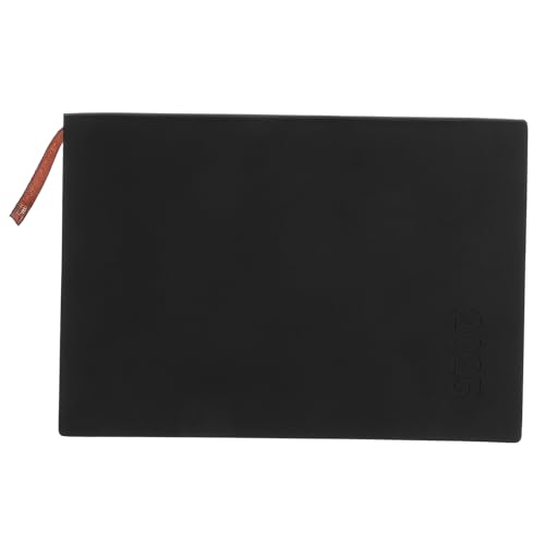 Homoyoyo Notizbuch Planer gefüttert Tag täglich jährliche Agenda bürobedarf kalender zeitmanagement Pläne Notizblock Agenda Notebook Schreibbuch Notizbücher Pu Black von Homoyoyo