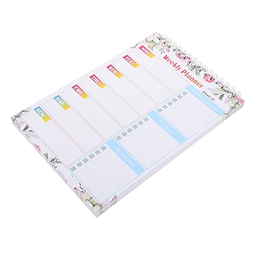 Homoyoyo Notizpapier Planer Organizer Notizbuch Hochzeit Spiralseiten Notizblock Notizen Ordner Zeitplan Täglicher Essensplanungsblock Schulnotizblöcke Abreißbare von Homoyoyo