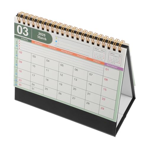 Homoyoyo Stehender Flip Tischkalender Doppeldrahtbindung Monatlicher Tischkalender Für Büro Und Zuhause Praktische Notizseiten Kompakte Schwarzes Design von Homoyoyo