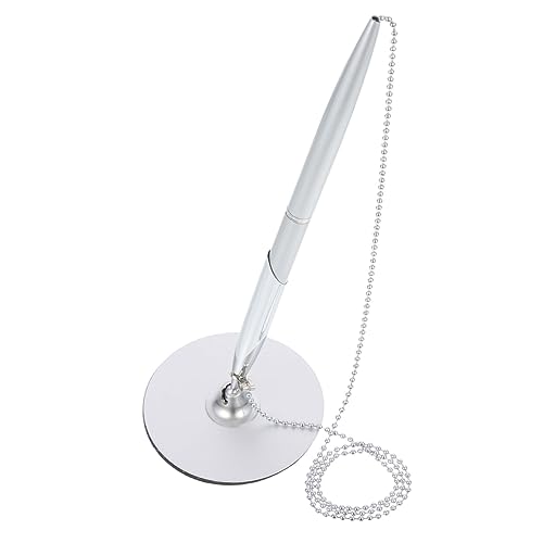Homoyoyo Stift unterschreiben Stifte büromaterial bürozubehör Schreibstift mit Dekoration ballpoint pen Hotel-Schreibstift dekorativer Kugelschreiber mit Kette Büro Stift Metall Silver von Homoyoyo