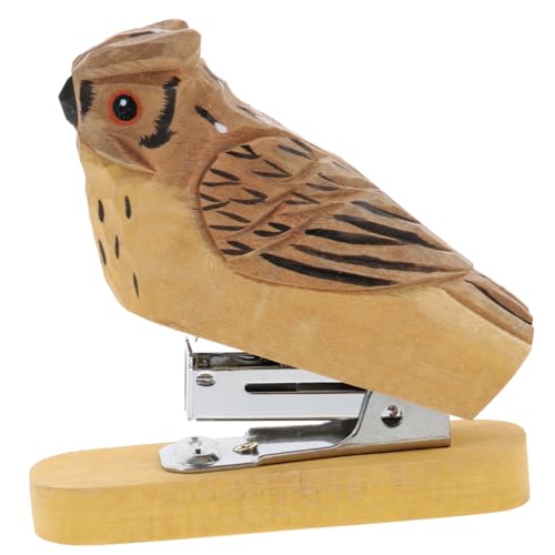 Homoyoyo Tierhefter Hefter Für Den Schreibtisch Schwer Schlüssel Nettes Schreibtischzubehör Ergonomisch Hefter in Tierform Klein Mini-hefter Pflicht Organisator Aus Papier Tierskulptur Holz von Homoyoyo