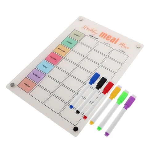 Homoyoyo Wochenplaner-kühlschrankmagnete Kühlschrankplaner Magnetischer Planer Whiteboard-planer Für Die Küche Kühlschrank Wochenplaner Täglicher Notizblock-kalender Transparent Kunstharz von Homoyoyo