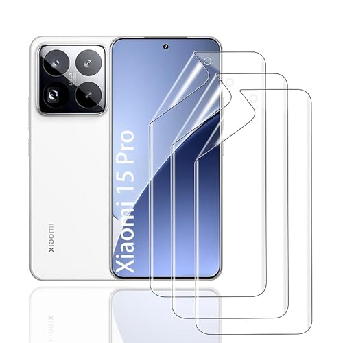 HonJenSeoa Hydrogel Displayschutzfolie für Xiaomi 15 Pro, 3 Stück TPU Hydrogel Folie Schutzfolie, FaceID kompatibe, Kratzfest Keine Blasen Hochempfindliche von HonJenSeoa