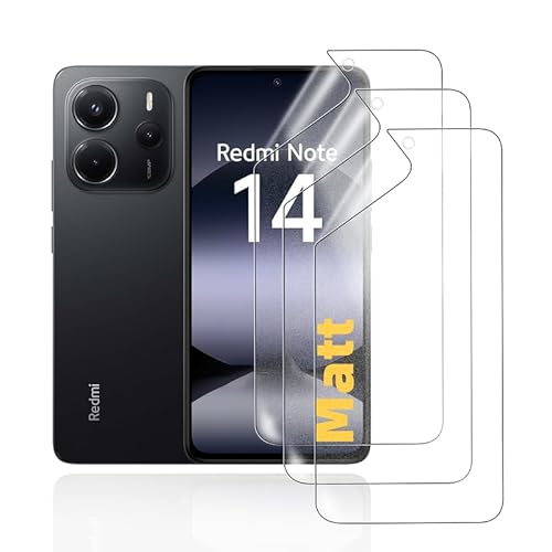 HonJenSeoa Matt Hydrogel Folie für Xiaomi Redmi Note 14, 3 Stück Entspiegelte Displayschutzfolie TPU Schutzfolie, Stoß-Kratzfest TPU, Anti-Fingerabdruck HonJenSeoa Matt Hydrogel Folie für Xiaomi Redmi Note 14, 3 Stück Entspiegelte Displayschutzfolie TPU Schutzfolie, Stoß-Kratzfest TPU, Anti-Fingerabdruck von HonJenSeoa