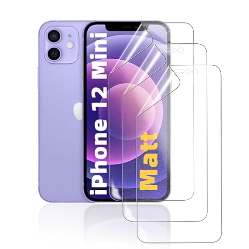 HonJenSeoa Matt Hydrogel Folie für iPhone 12 Mini, 3 Stück Entspiegelte Displayschutzfolie TPU Schutzfolie, Stoß-Kratzfest TPU, Anti-Fingerabdruck von HonJenSeoa