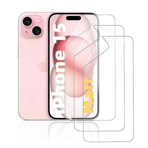 HonJenSeoa Matt Hydrogel Folie für iPhone 15, 3 Stück Entspiegelte Displayschutzfolie TPU Schutzfolie, Stoß-Kratzfest TPU, Anti-Fingerabdruck HonJenSeoa Matt Hydrogel Folie für iPhone 15, 3 Stück Entspiegelte Displayschutzfolie TPU Schutzfolie, Stoß-Kratzfest TPU, Anti-Fingerabdruck von HonJenSeoa