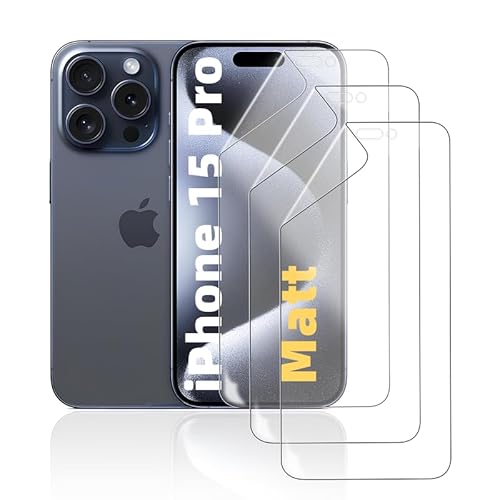 HonJenSeoa Matt Hydrogel Folie für iPhone 15 Pro, 3 Stück Entspiegelte Displayschutzfolie TPU Schutzfolie, Stoß-Kratzfest TPU, Anti-Fingerabdruck HonJenSeoa Matt Hydrogel Folie für iPhone 15 Pro, 3 Stück Entspiegelte Displayschutzfolie TPU Schutzfolie, Stoß-Kratzfest TPU, Anti-Fingerabdruck von HonJenSeoa