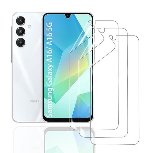 HonJenSeoa Schutzfolie für Samsung Galaxy A16/ A16 5G, 3 Stück Weich TPU Hydrogel Displayschutzfolie mit Positionierhilfe Fingerabdruck-ID Unterstützen Kratzfest Keine Blasen HonJenSeoa Schutzfolie für Samsung Galaxy A16/ A16 5G, 3 Stück Weich TPU Hydrogel Displayschutzfolie mit Positionierhilfe Fingerabdruck-ID Unterstützen Kratzfest Keine Blasen von HonJenSeoa
