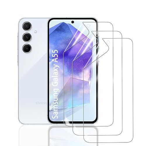 HonJenSeoa Schutzfolie für Samsung Galaxy A55, 3 Stück Weich TPU Hydrogel Displayschutzfolie mit Positionierhilfe Fingerabdruck-ID Unterstützen Kratzfest Keine Blasen HonJenSeoa Schutzfolie für Samsung Galaxy A55, 3 Stück Weich TPU Hydrogel Displayschutzfolie mit Positionierhilfe Fingerabdruck-ID Unterstützen Kratzfest Keine Blasen von HonJenSeoa