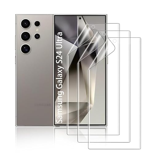HonJenSeoa Hydrogel Displayschutzfolie für Samsung Galaxy S24 Ultra, 3 Stück TPU Hydrogel Folie Schutzfolie, FaceID kompatibe, Kratzfest Keine Blasen Hochempfindliche von HonJenSeoa