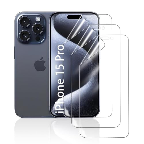 HonJenSeoa Hydrogel Displayschutzfolie für iPhone 15 Pro, 3 Stück TPU Hydrogel Folie Schutzfolie, FaceID kompatibe, Kratzfest Keine Blasen Hochempfindliche HonJenSeoa Hydrogel Displayschutzfolie für iPhone 15 Pro, 3 Stück TPU Hydrogel Folie Schutzfolie, FaceID kompatibe, Kratzfest Keine Blasen Hochempfindliche von HonJenSeoa