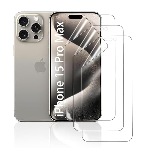 HonJenSeoa Hydrogel Displayschutzfolie für iPhone 15 Pro Max, 3 Stück TPU Hydrogel Folie Schutzfolie, FaceID kompatibe, Kratzfest Keine Blasen Hochempfindliche HonJenSeoa Hydrogel Displayschutzfolie für iPhone 15 Pro Max, 3 Stück TPU Hydrogel Folie Schutzfolie, FaceID kompatibe, Kratzfest Keine Blasen Hochempfindliche von HonJenSeoa