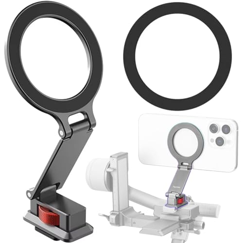 Honbobo Handyhalter-Zubehör für DJI RS 4 Mini, faltbarer magnetischer Handy-Ständer, Kaltschuh-Adapter, Halterung mit 1/4-Zoll-Schraubenloch für iPhone/Android/Samsung-Handy (Arca Cold Shoe) von Honbobo