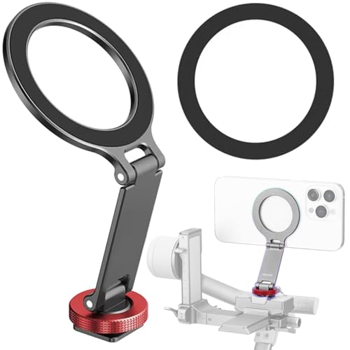 Honbobo Handyhalter-Zubehör für DJI RS 4 Mini, faltbarer magnetischer Handy-Ständer, Kaltschuh-Adapter, Halterung mit 1/4-Zoll-Schraubenloch für iPhone/Android/Samsung-Handy (Cold Shoe) von Honbobo
