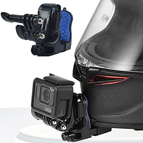 Honbobo Helm Halterung Motorrad kompatibel mit GoPro Hero 12 11/Insta360 GO 3/ONE RS/OSMO Action 4 3, Clip-on Helmhalterung, Kinnhalterung, Festes Zubehör von Honbobo