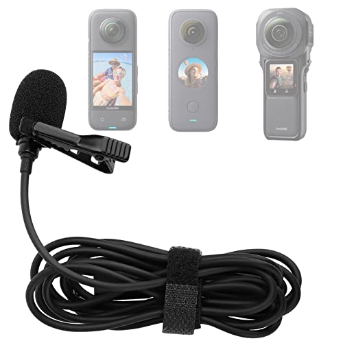 Honbobo Lavalier Mikrofon Ansteck-Lav Mini Mikrofon für Insta360 X3/Insta360 ONE X2/Insta360 ONE RS 1-inch 360 Edition von Honbobo