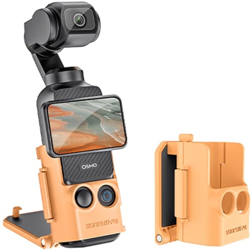 Honbobo Magnetische Halterung für DJI Osmo Pocket 3 Zubehör, Osmo Pocket 3 Einstellbar Desktop Ständer Magnethalterung (Orange) von Honbobo