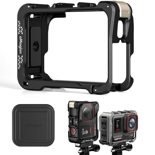 Honbobo Metall Käfig für Insta360 Ace Pro 2, Schnellverschluss Halterung Horizontal Vertikal Schutzrahmen Zubehör für Insta360 Ace Pro 2/1 (Black) von Honbobo