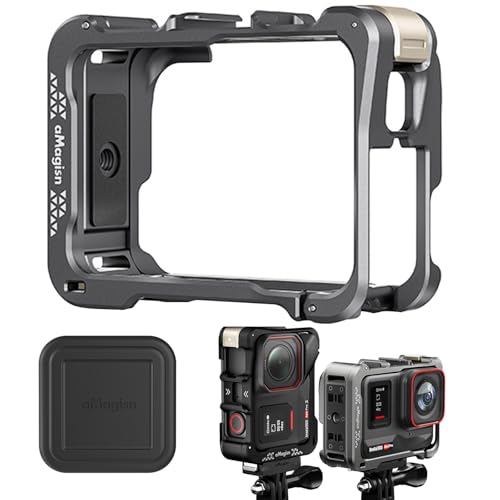 Honbobo Metall Käfig für Insta360 Ace Pro 2, Schnellverschluss Halterung Horizontal Vertikal Schutzrahmen Zubehör für Insta360 Ace Pro 2/1 (Grey) von Honbobo