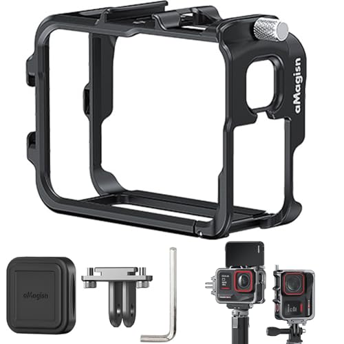 Honbobo Metall Schutzrahmen für Insta360 Ace Pro 2, Horizontal Vertikal Kamera Käfig Zubehör für Insta360 Ace Pro 2/ACE PRO/ACE (Black) von Honbobo