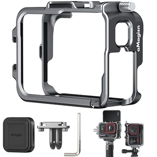 Honbobo Metall Schutzrahmen für Insta360 Ace Pro 2, Horizontal Vertikal Kamera Käfig Zubehör für Insta360 Ace Pro 2/ACE PRO/ACE (Grey) von Honbobo