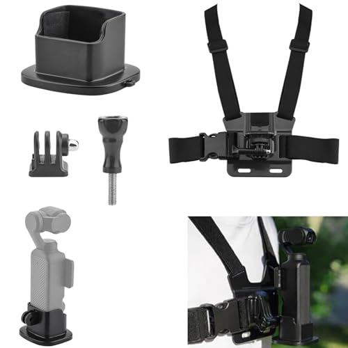 Honbobo Osmo Pocket 3 Adapter kompatibel mit DJI Osmo Pocket 3 Adapter Rahmen/Fahrradhalterung/Rucksack Clip/Brustgurt/NackenhalterungPocket 3 Zubehör (Chest Strap) von Honbobo