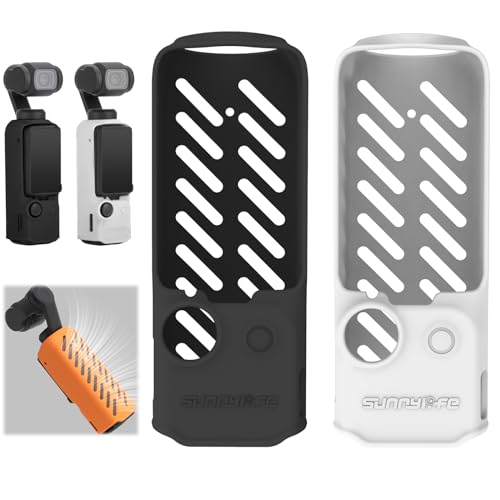 Honbobo Schutzhülle Silikonhülle kompatibel mit DJI Osmo Pocket 3 Silikon-Schutzhülle Osmo Pocket 3 Schutz Zubehör Wärmeableitung (Black+White) von Honbobo