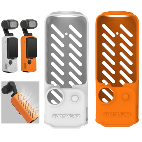Honbobo Schutzhülle Silikonhülle kompatibel mit DJI Osmo Pocket 3 Silikon-Schutzhülle Osmo Pocket 3 Schutz Zubehör Wärmeableitung (White+Orange) von Honbobo