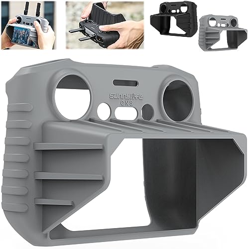 Honbobo Schutzhülle Silikonhülle mit Haube kompatibel mit DJI Air 3S/DJI Mini 4 Pro/DJI Air 3/DJI RC 2 Fernsteuerung (Grey) von Honbobo
