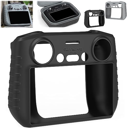 Honbobo Schutzhülle kompatibel mit DJI Mini 4 Pro/DJI Air 3S/DJI Air 3 Fernsteuerung Silikonhülle kompatibel mit DJI RC 2 (Black) von Honbobo