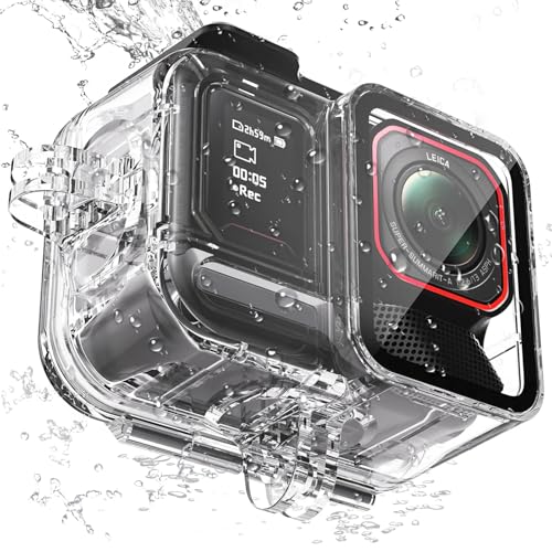Honbobo Wasserdichtes Gehäuse für Insta360 Ace Pro 2, 45M Tauchgehäuse Nicht entfernen Mikrofon Abdeckung Unterwassergehäuse Horizontal-Vertikal Schutzgehäuse Zubehör für Insta360 Ace Pro 2 von Honbobo