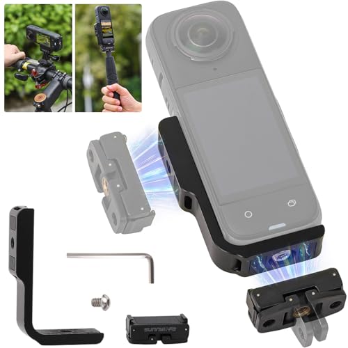 Honbobo Metall Magnetische Halterung Zubehör für Insta360 X5/Insta360 X4, Horizontale und vertikale L-förmige Rahmen Käfig Halterung+Magnetische Schnellspanner Halterung von Honbobo