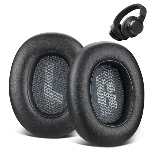 HoneTeak Ersatz-Ohrpolster für JBL Live E65BTNC,650BTNC,660BTNC,750NC,Duet NC,JBL Kopfhörer Ohrpolster mit weicherem Leder, Over-Ear Kopfhörer mit Memory Foam (Schwarz) von HoneTeek
