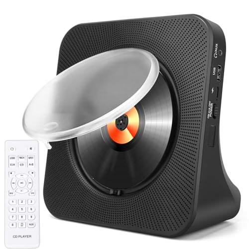Tragbarer CD-Player für Zuhause mit Lautsprechern - Bluetooth Desktop CD-Player Eingebaute HiFi-Lautsprecher, Persönlicher CD-Player mit Aux-Eingang, Heim-Audio-CD-Player mit Fernbedienung Tragbarer CD-Player für Zuhause mit Lautsprechern - Bluetooth Desktop CD-Player Eingebaute HiFi-Lautsprecher, Persönlicher CD-Player mit Aux-Eingang, Heim-Audio-CD-Player mit Fernbedienung von HoneTeek