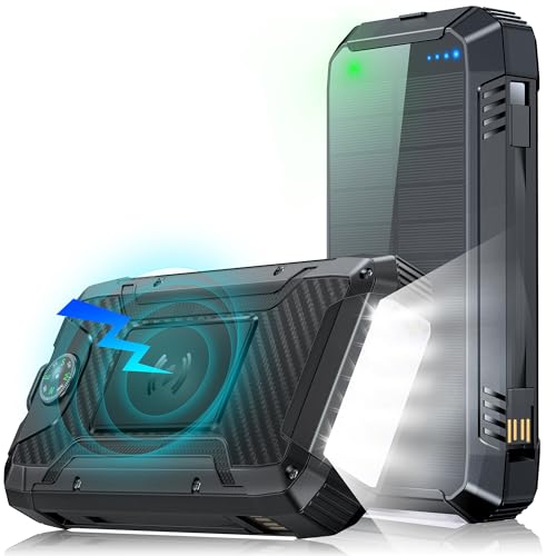 49800mAh Power Bank Solar Powerbank mit 2 Kabeln:Wireless tragbares Ladegerät PD 30W Schnellladung Externer Akku Ladegerät 3 Ausgänge 2 Eingänge mit Taschenlampe für Handy Tablets Camping Outdoor 49800mAh Power Bank Solar Powerbank mit 2 Kabeln:Wireless tragbares Ladegerät PD 30W Schnellladung Externer Akku Ladegerät 3 Ausgänge 2 Eingänge mit Taschenlampe für Handy Tablets Camping Outdoor von Honestself