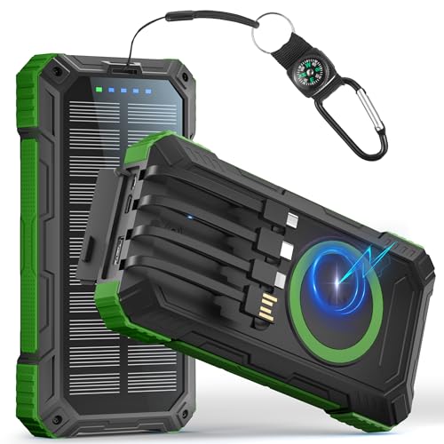Power Bank 56800mAh:30W Solar Powerbank USB C Wireless Charging Externer Akku Ladegerät mit 4 Kabeln Schnellladung 6 Ausgänge 3 Eingänge,Powerbank Solar Outdoor mit Camping LED Lampe, Kompass Power Bank 56800mAh:30W Solar Powerbank USB C Wireless Charging Externer Akku Ladegerät mit 4 Kabeln Schnellladung 6 Ausgänge 3 Eingänge,Powerbank Solar Outdoor mit Camping LED Lampe, Kompass von Honestself