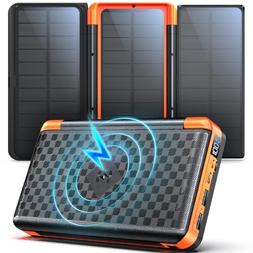 Power Bank 63200mAh:Solar Powerbank mit 3 Solarpanel 22.5W USB C Schnellladung Outdoor Wireless Externe Akkus große Tragbares Ladegerät mit SOS Taschenlampen Digitalanzeige für Camping,Outdoor Power Bank 63200mAh:Solar Powerbank mit 3 Solarpanel 22.5W USB C Schnellladung Outdoor Wireless Externe Akkus große Tragbares Ladegerät mit SOS Taschenlampen Digitalanzeige für Camping,Outdoor von Honestself