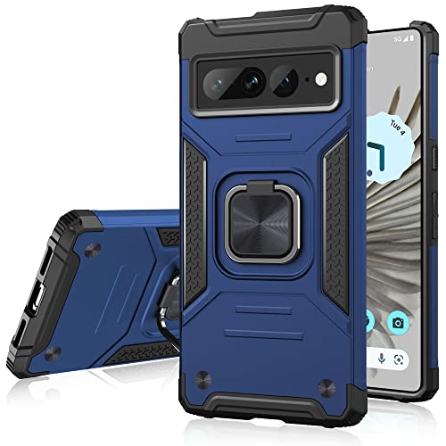 Honeyview Hülle für Google Pixel 7 Pro, Handyhülle für Google Pixel 7 Pro, Militärische Stoßfeste Hülle mit Ringständer, Blau von Honeyview