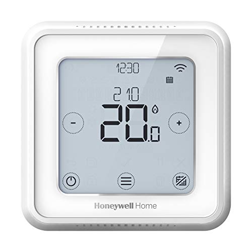 Honeywell Home Y6R910WF6068 Blanc T6 Smart WiFi Thermostat, Verbindung mit App für mehr Sparsamkeit und Effizienz. Kompatibel mit Apple HomeKit, Google Home, Amazon Alexa und IFTTT, Weiß, 103 x 103 mm von Honeywell Home