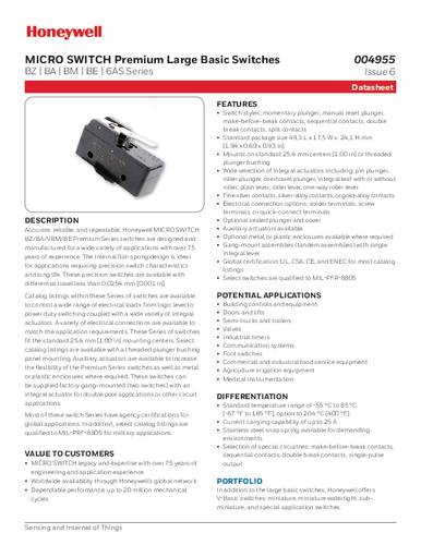 Honeywell SPS BZ-2RW824-A2 Schnappschalter 1St. Honeywell SPS BZ-2RW824-A2 Schnappschalter 1St. von Honeywell SPS