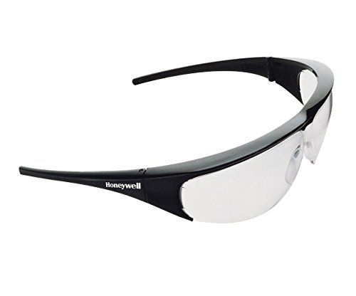 Honeywell 1000001 Honeywell Millennia Schutzbrille, schwarzer Rahmen mit transparenter, kratzfester Polycarbonat-Linse, verstellbarer, abreißbarer Flexicord-Halter, ausgewogene Passform (1 Stück) von Honeywell