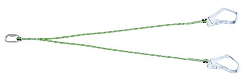 MILLER by Honeywell Kernmantel Schlüsselband, gegabelt, 1 m, mit hellgrünem Seil mit schwarzen Streifen, gut sichtbare Nähte, Polyesterhülle, Polyamid-Kern, 1032351 (1 Stück) von MILLER
