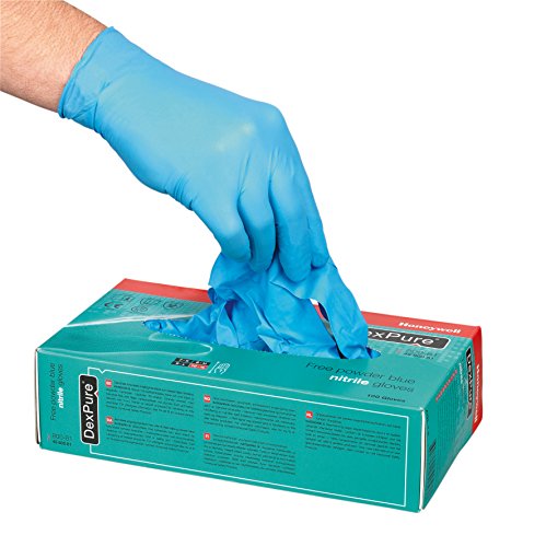 Honeywell 4580195-07 DexPure 801-95 Einweg-Nitrilhandschuhe, ungepudert, blaue, gute mechanische Widerstandsfähigkeit, Größe 07 (Packung mit 50 Handschuhen/25 Paar) von Honeywell