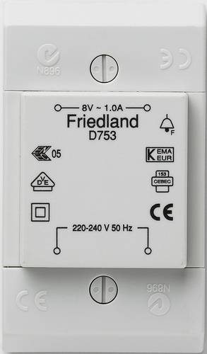 Honeywell D753 Klingel-Transformator 8 V/AC 1A von Honeywell