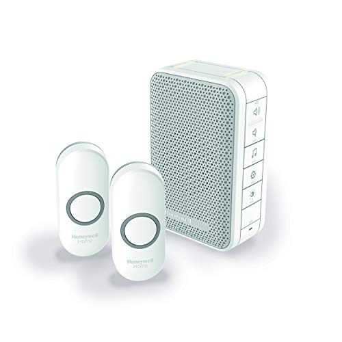 Honeywell Home DC313NFB Serie 3 Tragbare LED-Türklingel mit zwei Druckknöpfen (weiß) von Honeywell Home