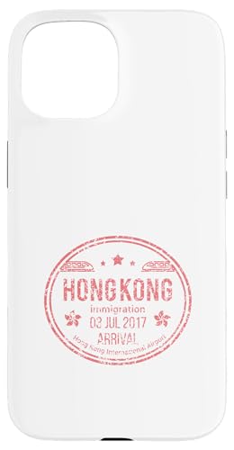 Hongkong Ankunft Stempel Reise Asien China Retro Vintage Hülle für iPhone 15 von Hong Kong Goods