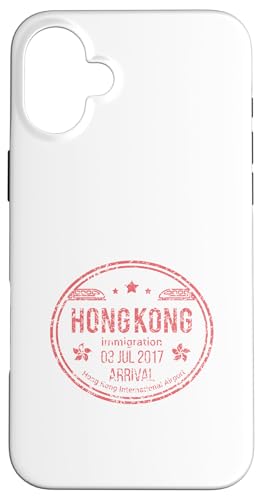 Hongkong Ankunft Stempel Reise Asien China Retro Vintage Hülle für iPhone 16 Plus von Hong Kong Goods