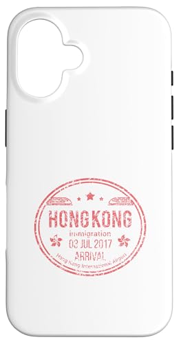 Hongkong Ankunft Stempel Reise Asien China Retro Vintage Hülle für iPhone 16 von Hong Kong Goods