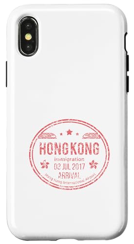 Hongkong Ankunft Stempel Reise Asien China Retro Vintage Hülle für iPhone X/XS von Hong Kong Goods