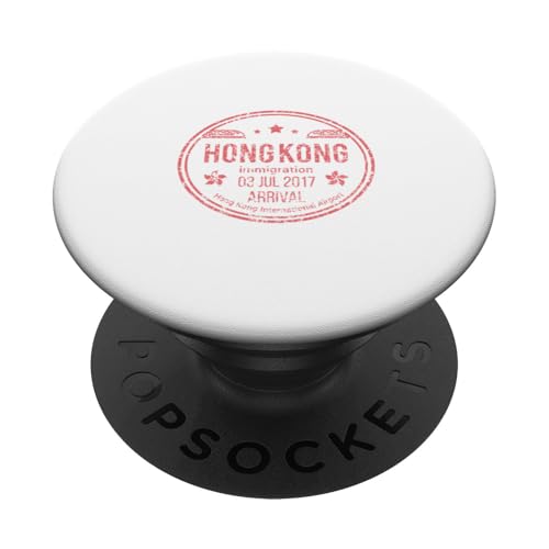 Hongkong Ankunft Stempel Reise Asien China Retro Vintage PopSockets Klebender PopGrip von Hong Kong Goods